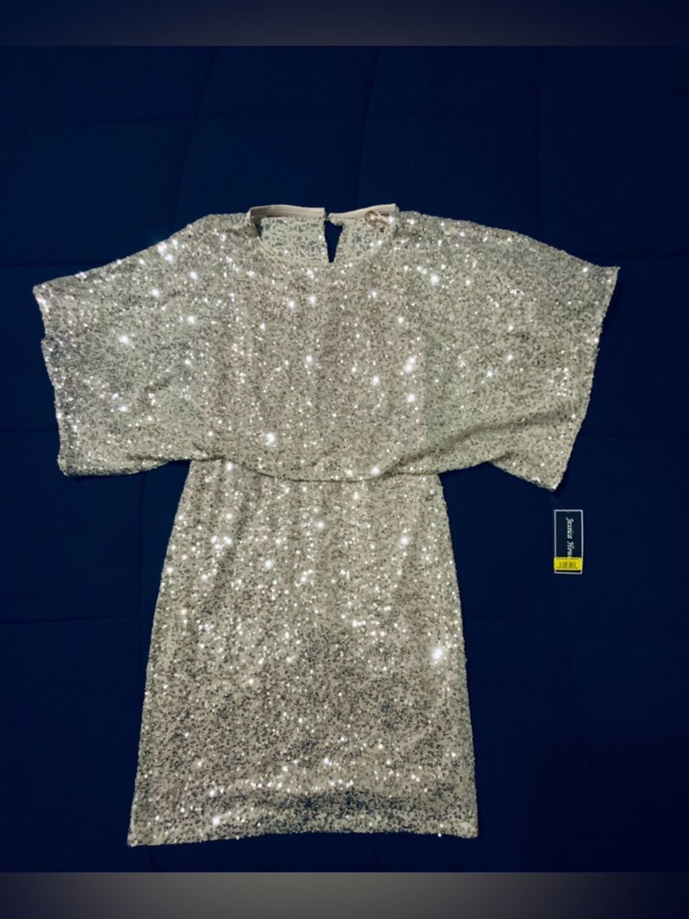 Jessica Howard Champagne Sequin Cocktail Dress Size 6